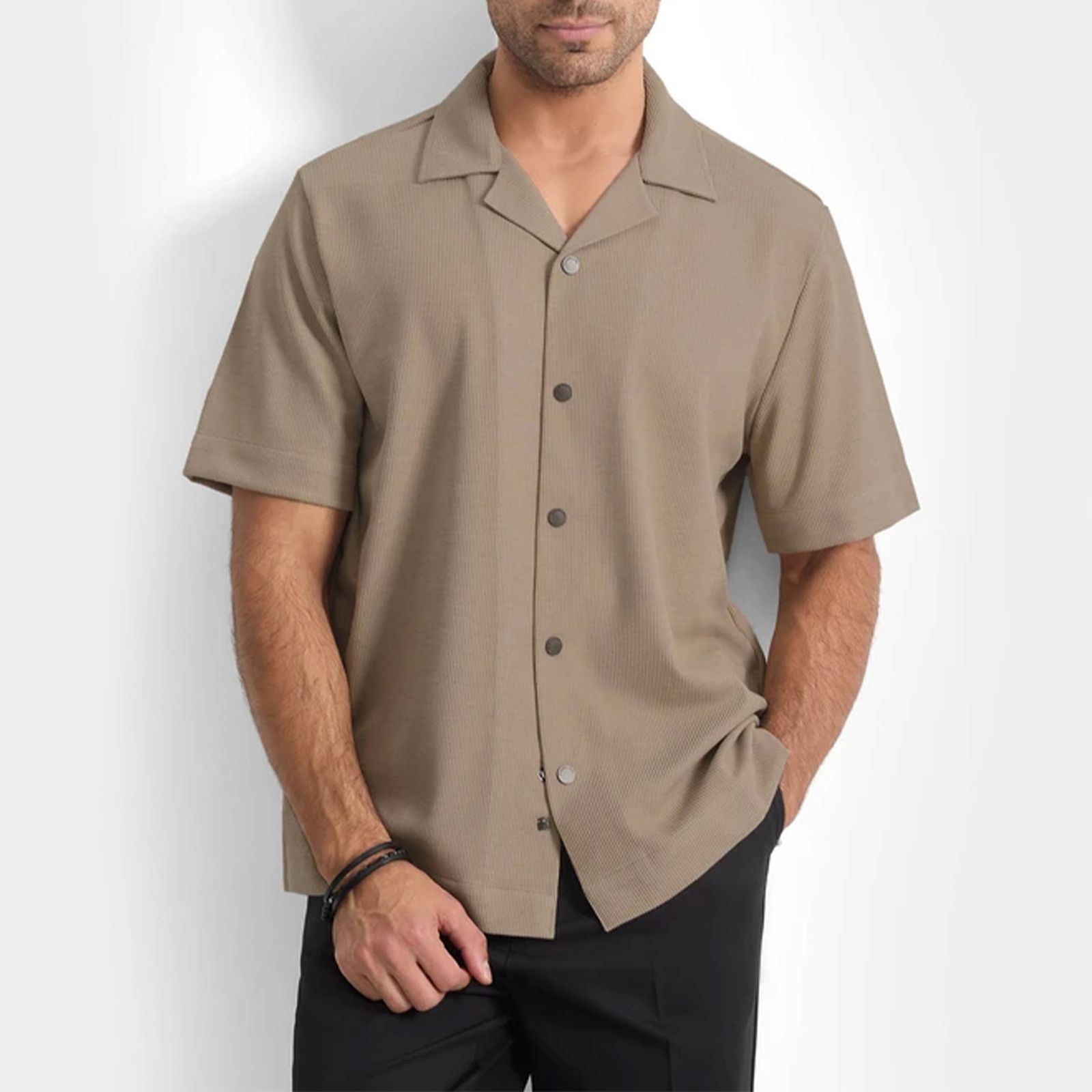 پیراهن آستین کوتاه مردانه کروم مدل 2420110 -  - 2