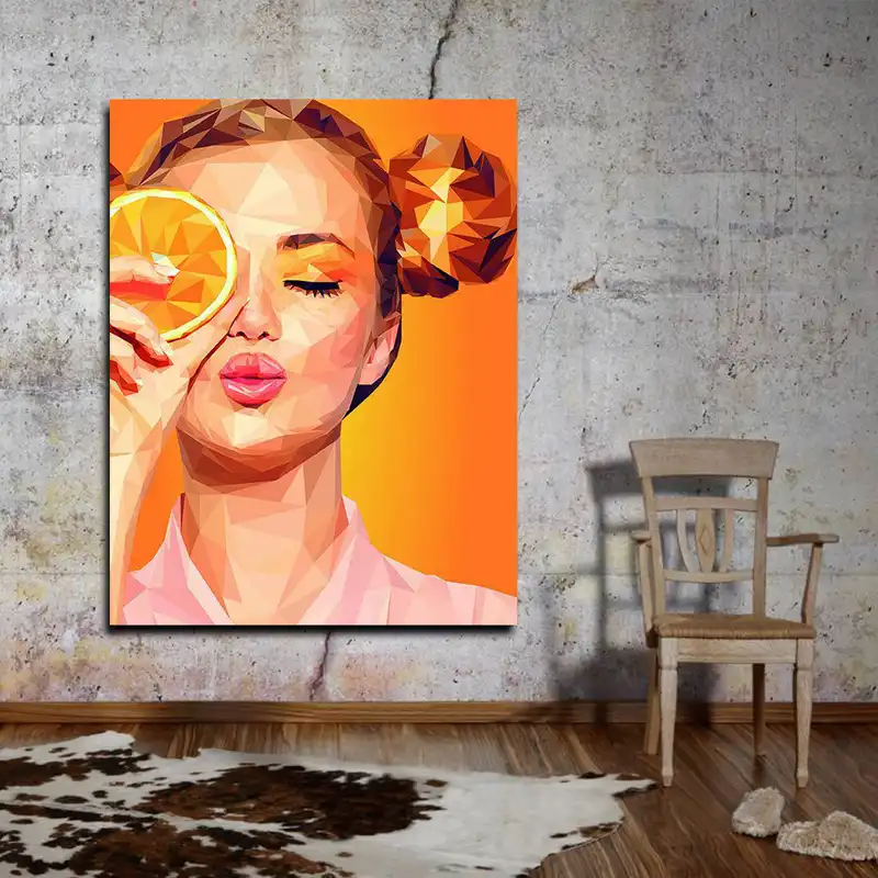 تابلو بوم مدل دختر نارنجی کد VND-23