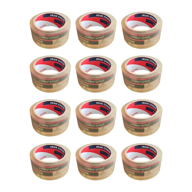 چسب پهن ایران چسب مدل IR12 عرض 5 سانتی متر بسته 12 عددی