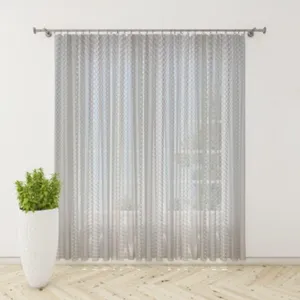 پرده مدل تور صدفی خامه دوزی سایز 275x580 سانتی‌متر