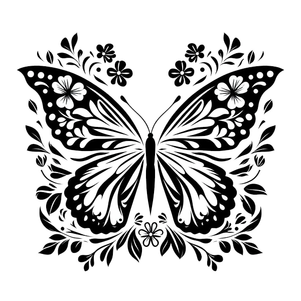 استیکر پارچه و لباس پاد آفرین طرح پروانه کد 2998