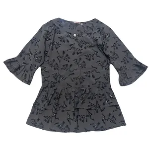 بلوز آستین سه ربع یقه گرد زنانه مدل D-4678