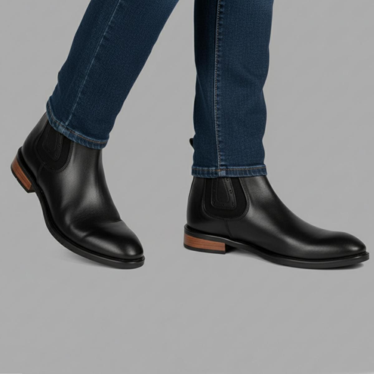 نیم بوت مردانه چرم عطارد مدل چرم طبیعی کد SH17 -  - 1