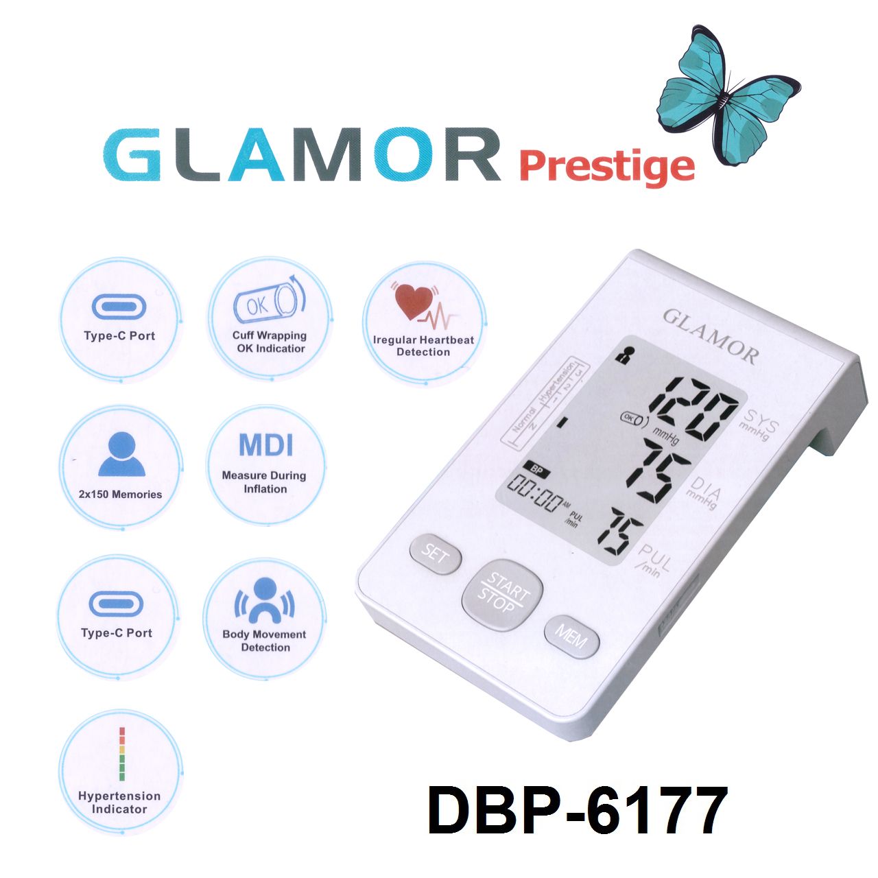 فشارسنج دیجیتال بازویی گلامور مدل DBP-6177 -  - 13