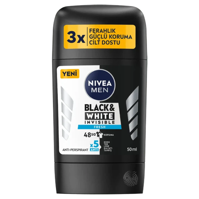 استیک ضد تعریق مردانه نیوآ مدل Black - White Invisible Fresh حجم 50 میلی لیتر