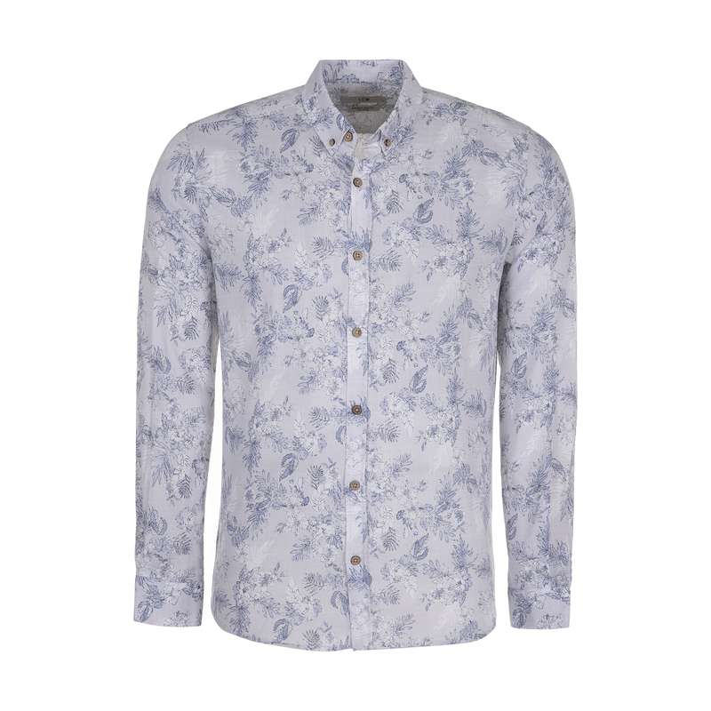 پیراهن مردانه ال سی وایکیکی طرح هاوایی مدل 0SD186Z8-CTK-GREY