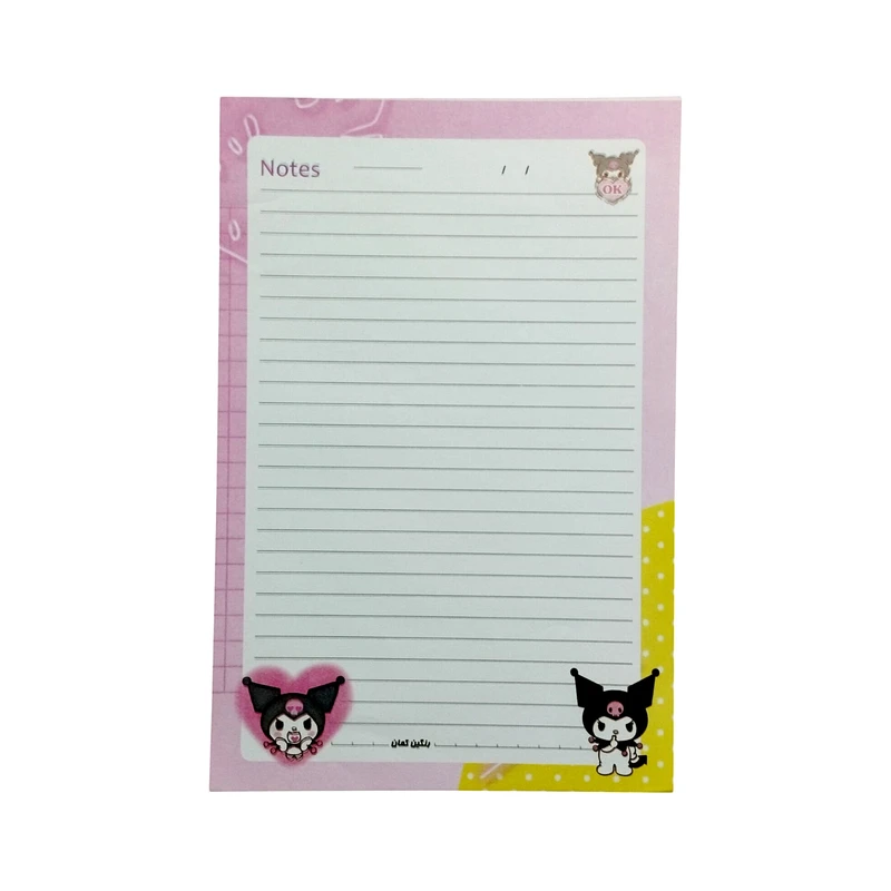 کاغذ یادداشت A4 مدل خط دار حاشیه دار طرح کرومی کد 4 بسته 25 عددی