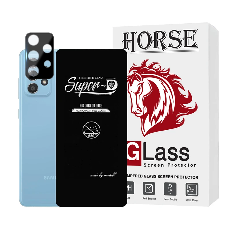 محافظ صفحه نمایش هورس مدل SUPLNFUHO مناسب برای گوشی موبایل سامسونگ Galaxy A52 4G / A52 5G / A52s 5G به همراه محافظ لنز