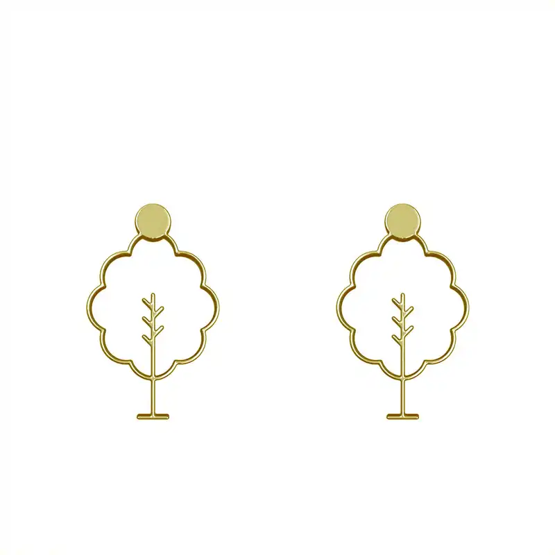 گوشواره طلا 18 عیار زنانه مدوپد مدل درخت کد GA1-15752