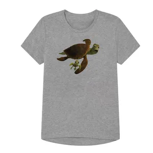 تی شرت آستین کوتاه پسرانه مدل لاک پشت کوچک و بزرگ کد22 Z رنگ طوسی