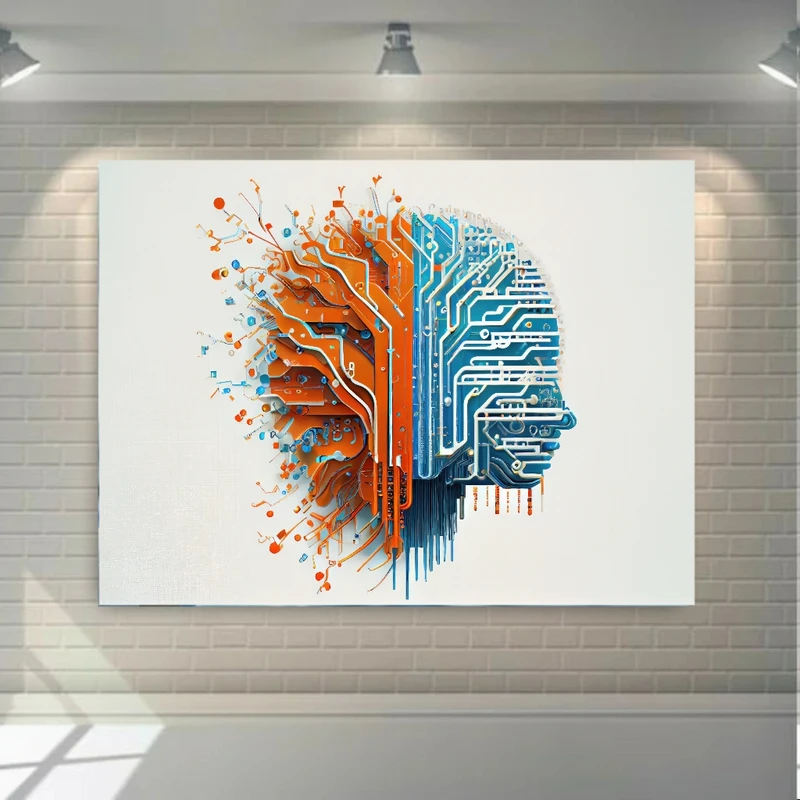 تابلو بوم طرح مخمل  هوش مصنوعی مدل علمی کد PY228
