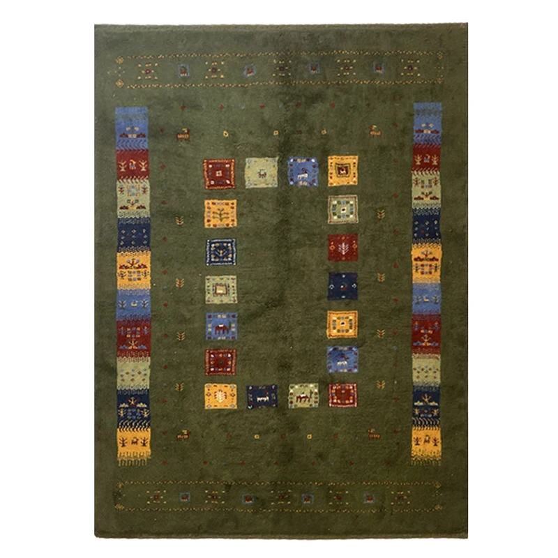 گبه دستبافت قشقایی سه متری کد NKP.RJ0056 زمینه سبز