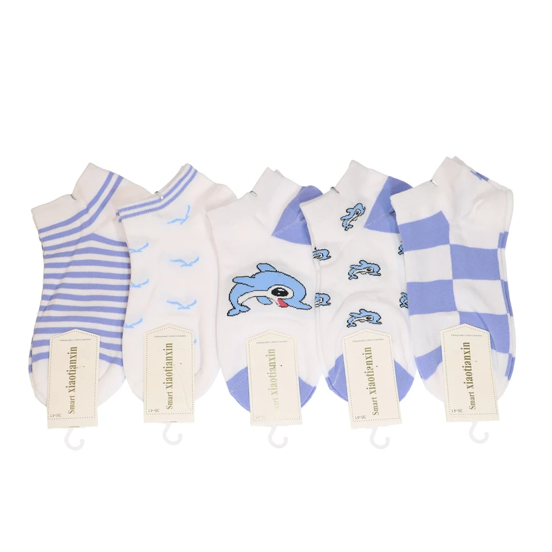 جوراب زنانه مدل فانتزی کد 01048 بسته 5 عددی