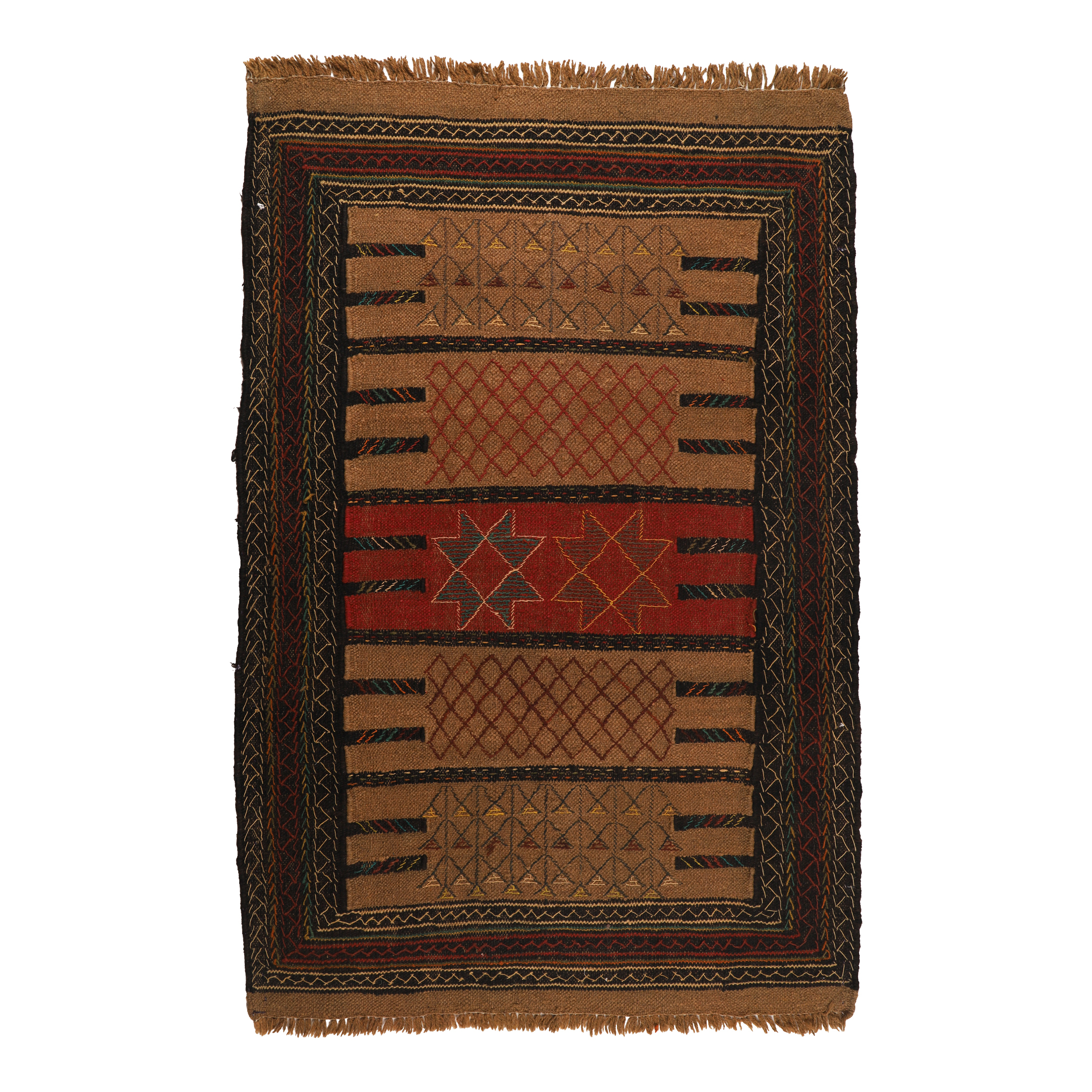 گلیم دستبافت دومتری طرح سفره کردی کد 140530