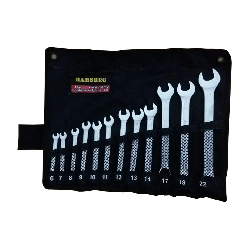 مجموعه 12 عددی آچار یکسر تخت یکسر رینگی  هامبورگ مدل HG-12