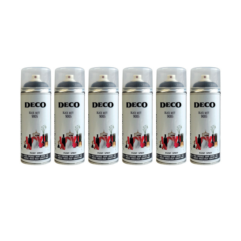 اسپری  رنگ مشکی دکو مدل D6 حجم 400 میلی لیتر مجموعه 6 عددی