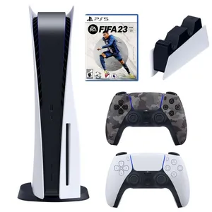 کنسول بازی سونی مدل PlayStation 5 ظرفیت 825 گیگابایت ریجن 1218 آسیا به همراه دسته اضافی و پایه شارژر و بازی FIFA 23
