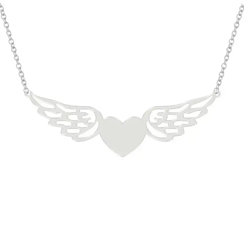 گردنبند زنانه مدل قلب و بال فرشته