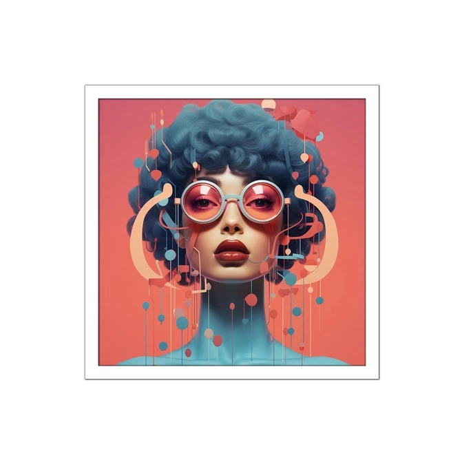 تابلو نوری بکلیت طرح نقاشی چهره و دخترانه  مدل لایت باکس W-MID-20551