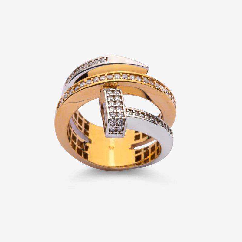 انگشتر طلا 18 عیار زنانه با طرح کارتیه میخ وی گالری مدل RA7651 سایز 54