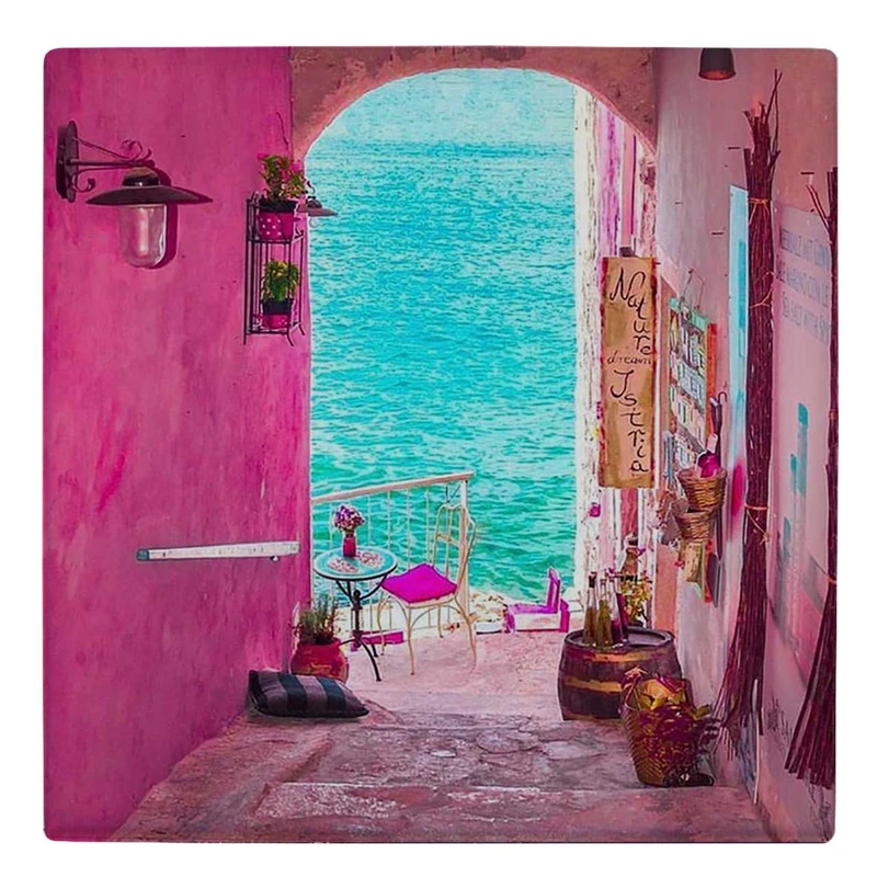 زیر لیوانی  طرح خانه مدیترانه ای کد    5352466_3895