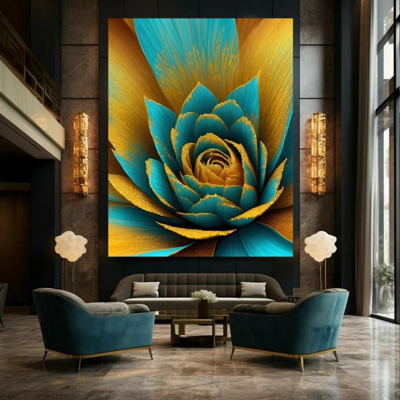 پوستر پارچه ای طرح مخمل انتزاعی مدل گل کد BK23407