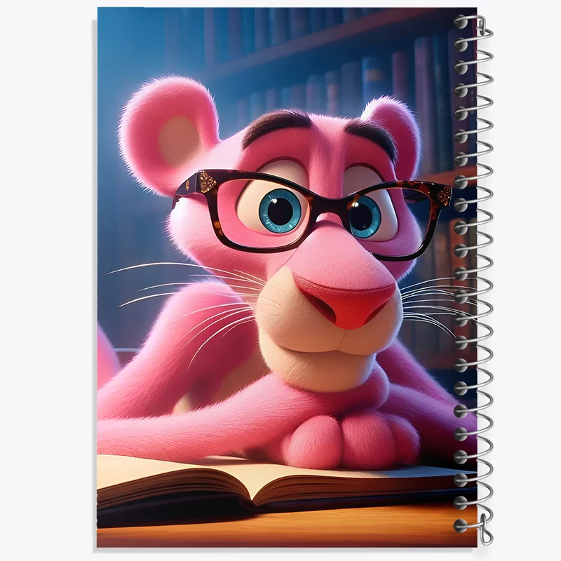 دفتر ژورنال نویسی 50 برگ خندالو مدل نقطه ای طرح پلنگ صورتی کد F6254