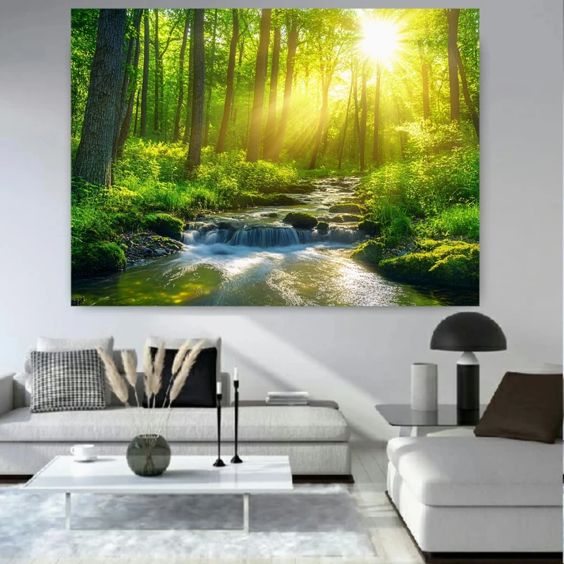 پوستر طرح جنگل سرسبز مدل رودخانه کد PY306