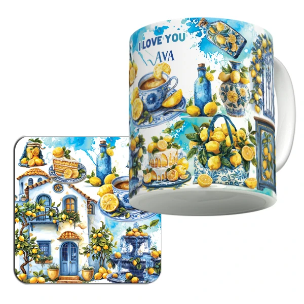 ماگ لاژید مدل اسم آوا طرح دوستت دارم به همراه زیرلیوانی