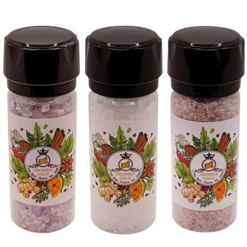  نمک صورتی هیمالیا و دل نمک و نمک آبی آرونیکا - 160 گرم بسته 3 عددی