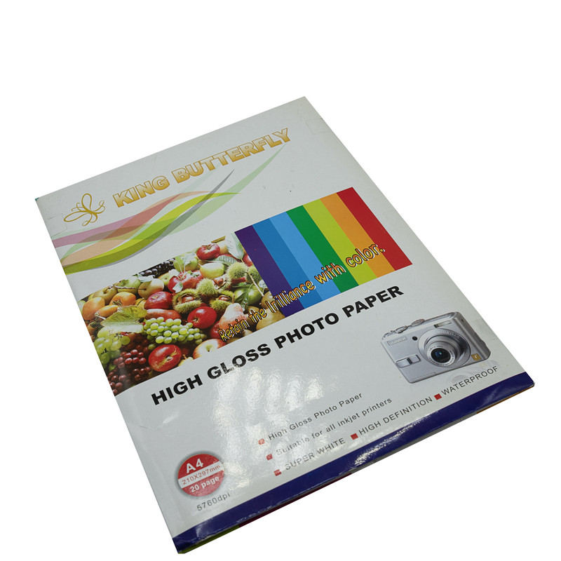 کاغذ چاپ عکس فتوگلاسه کینگ باترفلای مدل 260g/m سایز A4 بسته 20 عددی