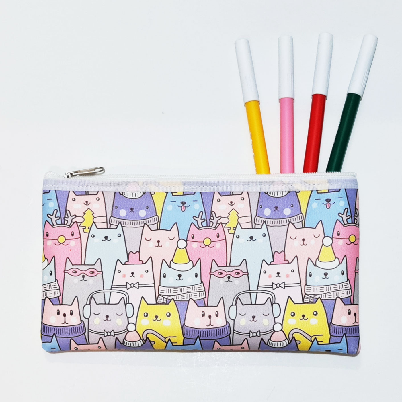 جامدادی طرح گربه چندرنگ مدل PSA280722