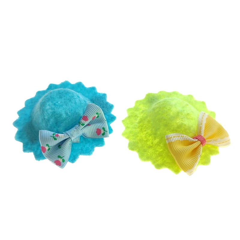 گیره مو دخترانه لیمونار گالری مدل کلاه نمدی و پاپیون 01 مجموعه دو عددی