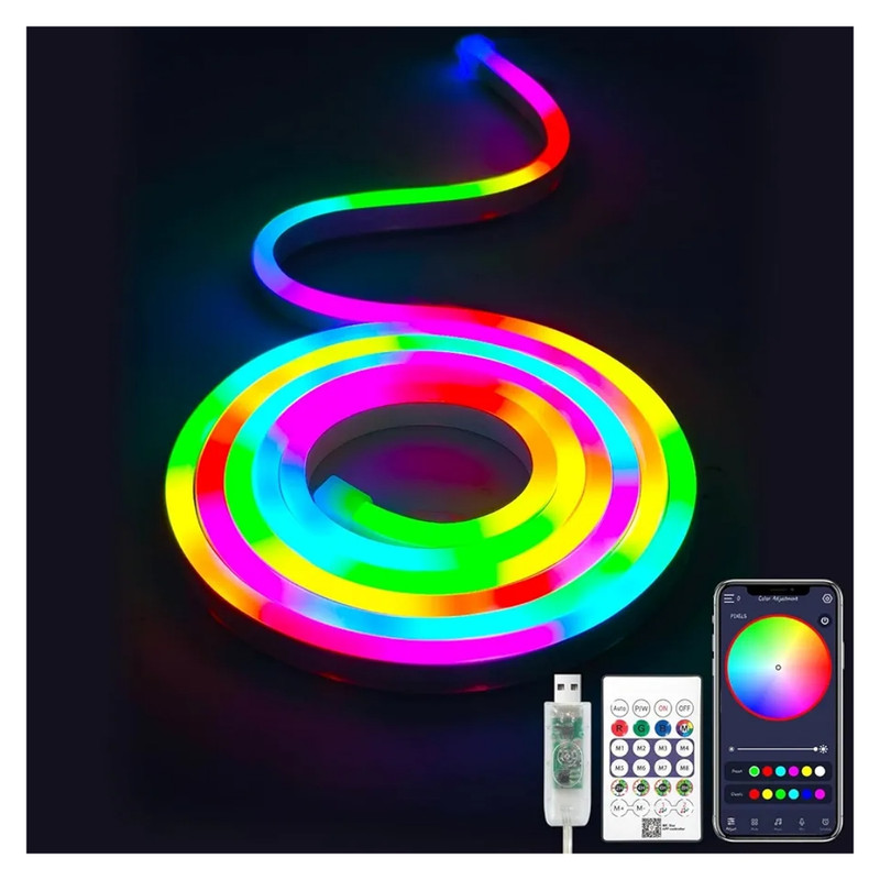 ریسه نئون دریم لایت مدل برنامه پذیر طول ۵متر به همراه آداپتور