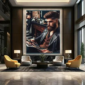 پوستر طرح آرایشگاه مردانه مدل استایل جذاب کد BK23940