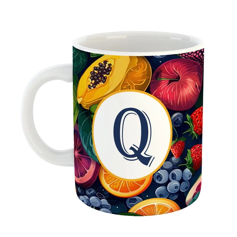 ماگ پادآفرین مدل فانتزی طرح حرف Q کد 39