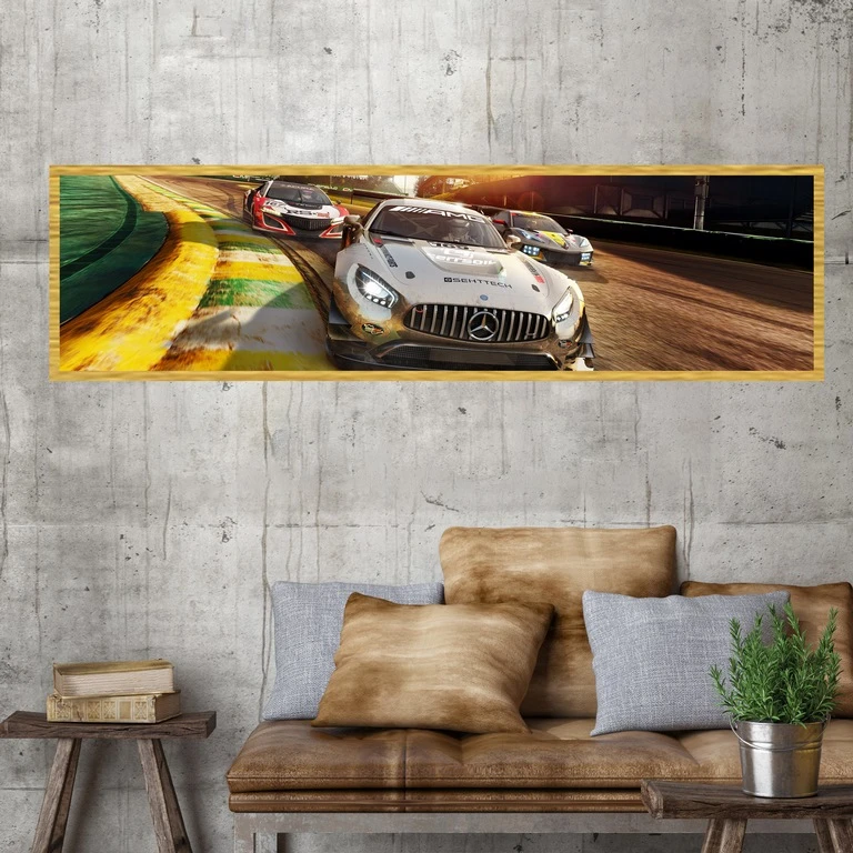 تابلو بکلیت طرح مسابقات رالی ماشین بنز مدل کشیده T-7916