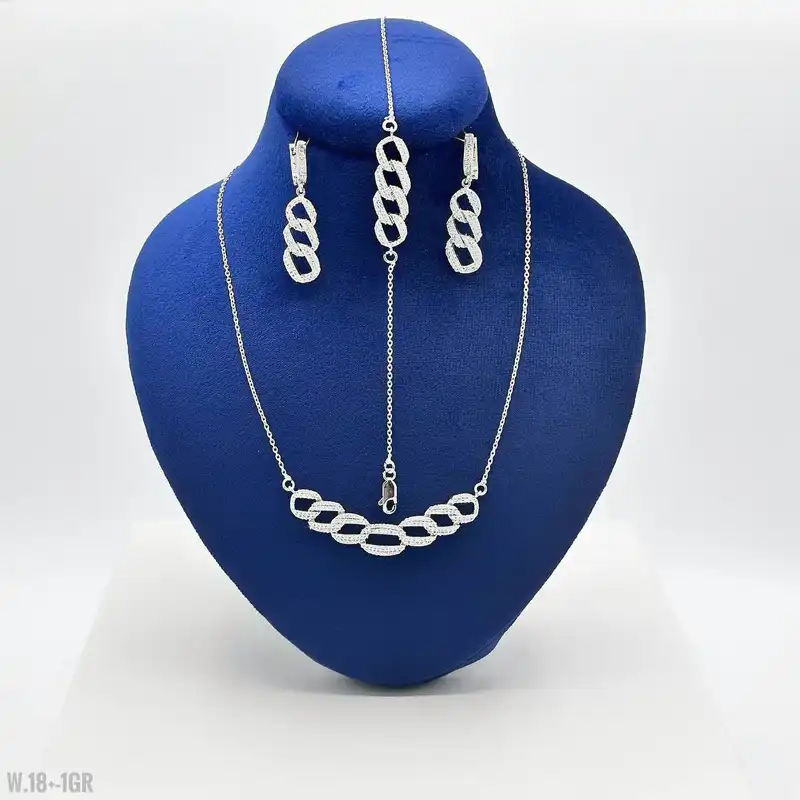 نیم ست نقره زنانه مدل RZZDEH-055