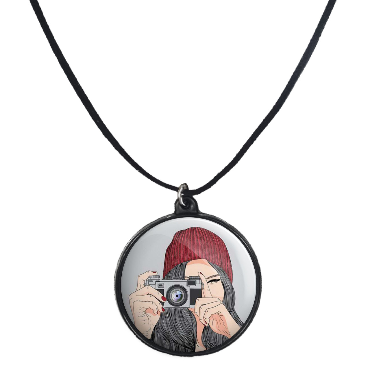 گردنبند پرمانه طرح عکاس کد pmb.231 مدل دو طرفه