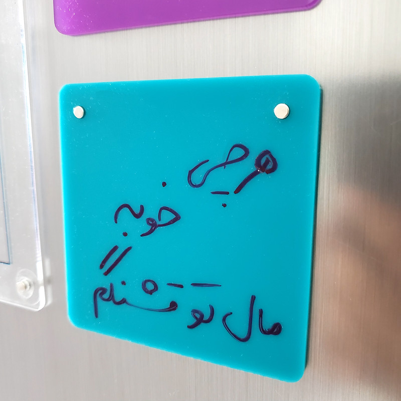 تخته وایت برد مدل پلنر هفتگی طرح گل دار سایز 20*30 سانتی متر به همراه استیکر مجموعه 4 عددی