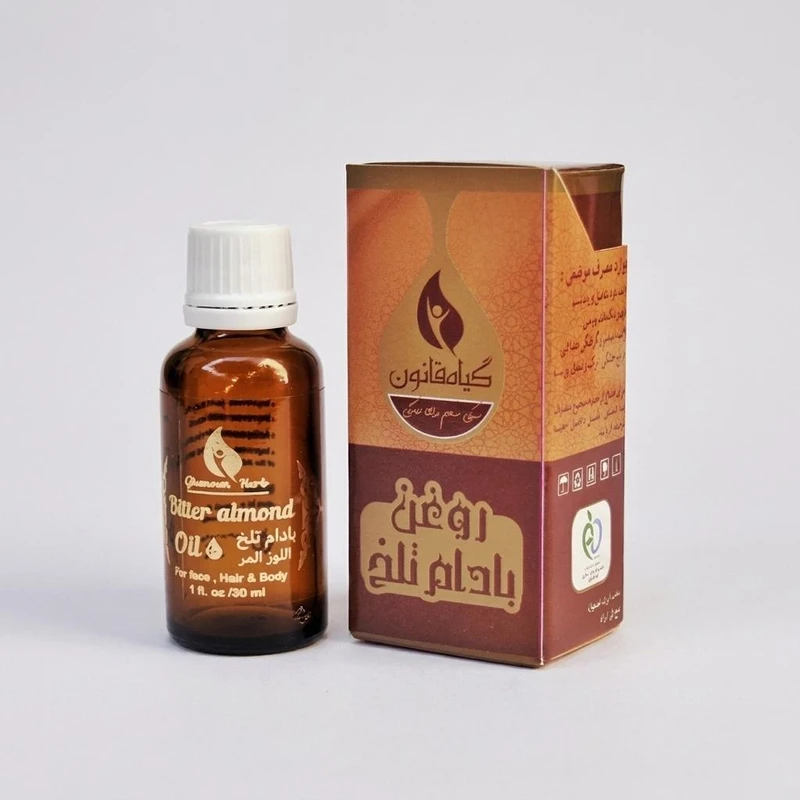 روغن بادام تلخ گیاه قانون مدل 012 حجم 30 میلی‌لیتر مناسب پوست، مو و بدن، حاوی عصاره طبیعی بادام تلخ برای تقویت و تغذیه پوست و مو
