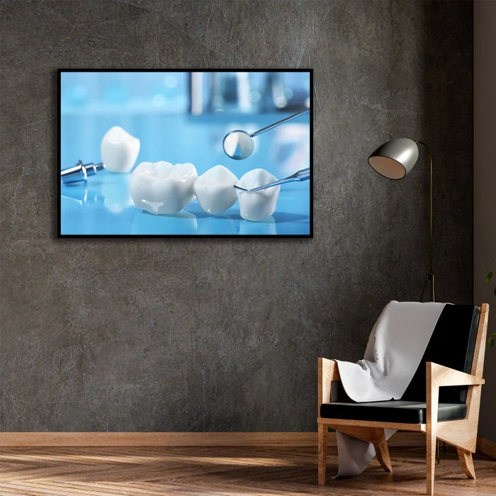 تابلو نوری بکلیت طرح دندانپزشکی مدل B-D2108 فریم مشکی