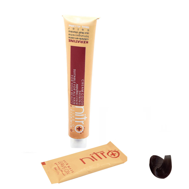 رنگ مو نیترو سری Keratine شماره 2 حجم 100 میلی لیتر رنگ قهوه ای خیلی تیره