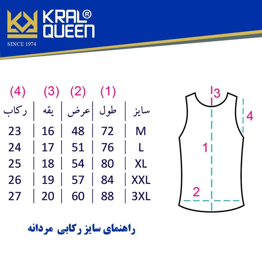 رکابی مردانه کرال کوئین مدل نخ پنبه بسته 3 عددی -  - 5