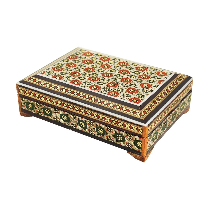جعبه جواهرات خاتم کاری چوبی کد 811-2