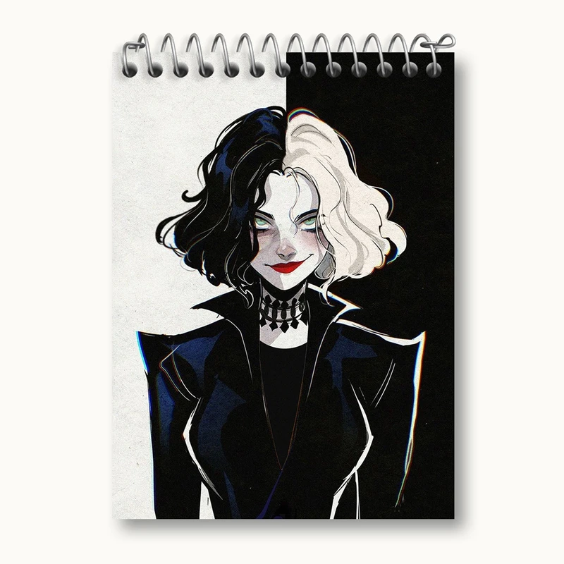 دفتر یادداشت 50 برگ خندالو مدل کروئلا Cruella کد 10745