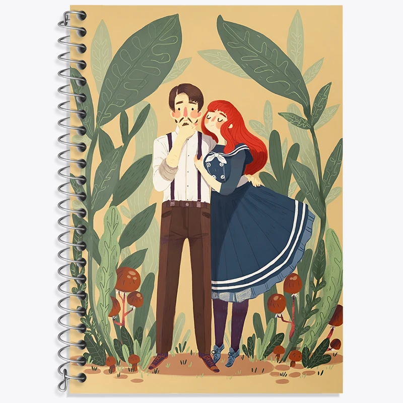 دفتر زبان 50 برگ خندالو مدل دو خط طرح عاشقانه کد N5655