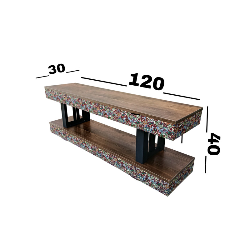 میز تلویزیون مدل ترمه دو طبقه مناسب برای تلویزیون تا 52 اینچ