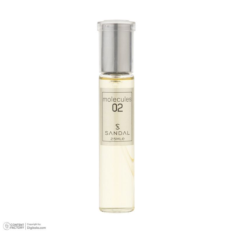 عطر جیبی مردانه صندل مدل مولکول با رایحه معتدل حجم ۲۵ میلی‌لیتر