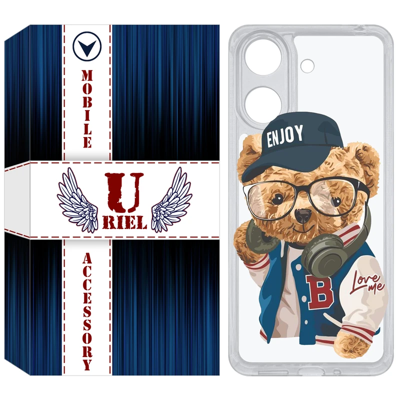 کاور یوریل قاب مدل Clear کد 35 طرح تدی مناسب برای گوشی موبایل شیائومی Redmi 13C / Poco C65